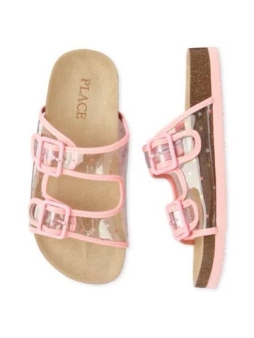The Children's Place | Girls Clear Star Buckle Sandals - Pink | Size 5